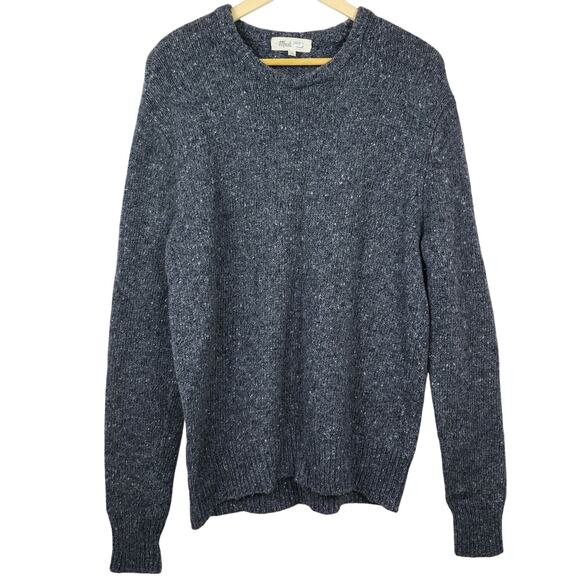 Madewell Charcoal Gray Men's Crewneck Merino Wool & Alpaca Donegal Sweater - Picture 2 of 7